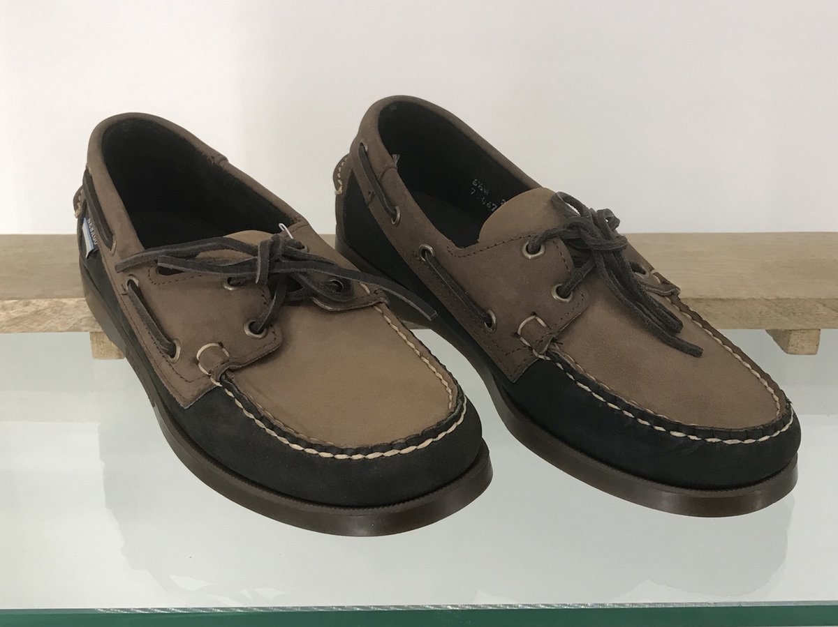 Sebago - bootschoenen Mocassins - Spinnaker - groen bruin leren - Maat 39,5 - heren schoenen - veterschoenen bruin