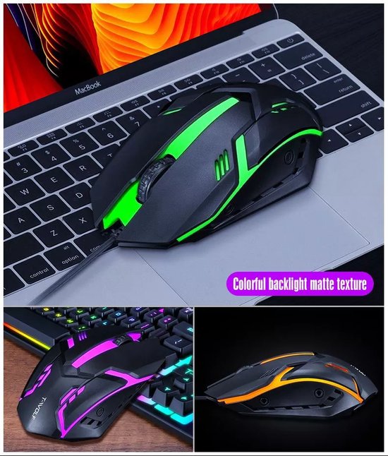 Gaming Keyboard  - LGB Kleuren LED Verlichting - Game Toetsenbord - Gaming Accessoire - Merkloos