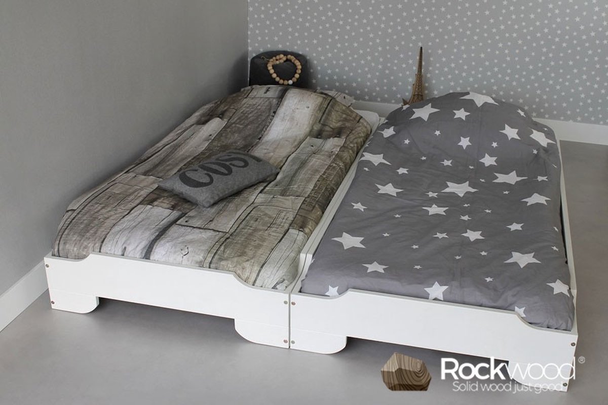 Rockwood® Montessori Vloerbed Twins Wit inclusief montage 2 bedden