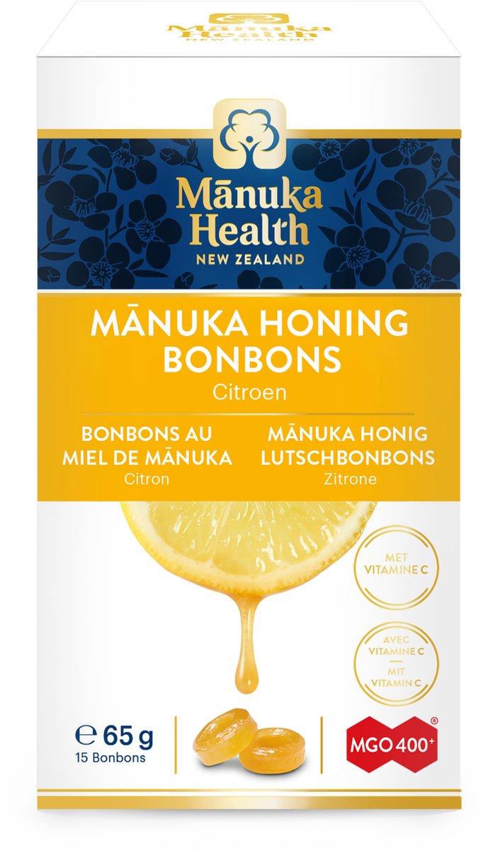 Manuka health Honing Citroen MGO 400+ zuigtabletten