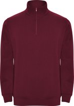 Donker Rode sweater met halve rits model Aneto merk Roly maat L