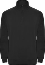 Zwarte sweater met halve rits model Aneto merk Roly maat XL