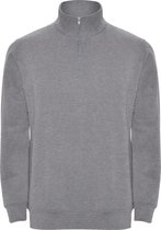 Licht Grijze sweater met halve rits model Aneto merk Roly maat M