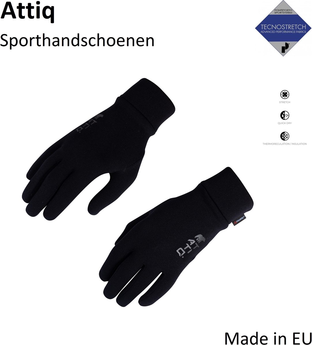 Attiq Handschoenen Thermo Sport - Lichtgewicht Isolerend Power Stretch Polartec - Zwart M