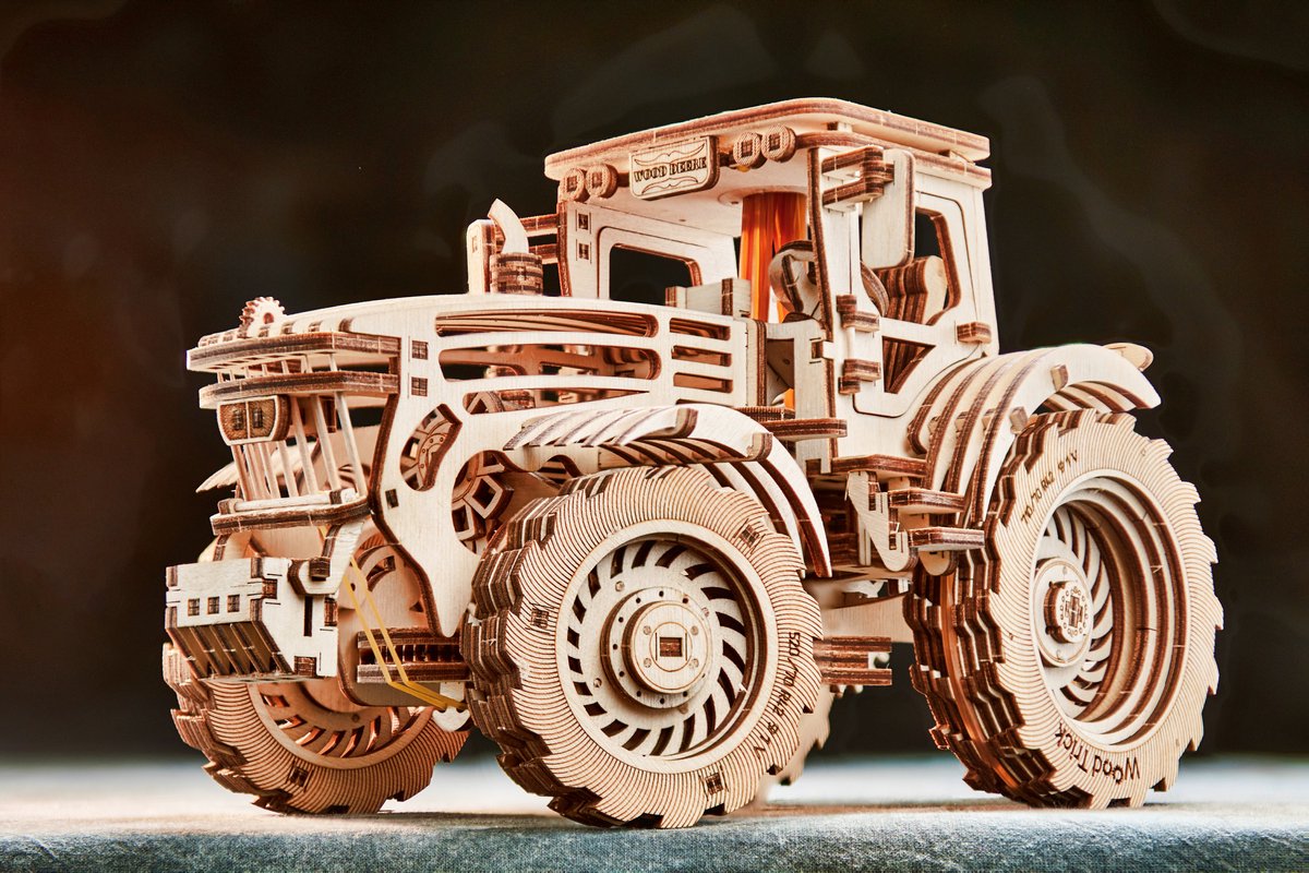 Wood Trick – Modelbouw 3D houten puzzel – Tractor (WDTK006) – 401 stuks - Geen lijm noch verf nodig! — afbeelding 15