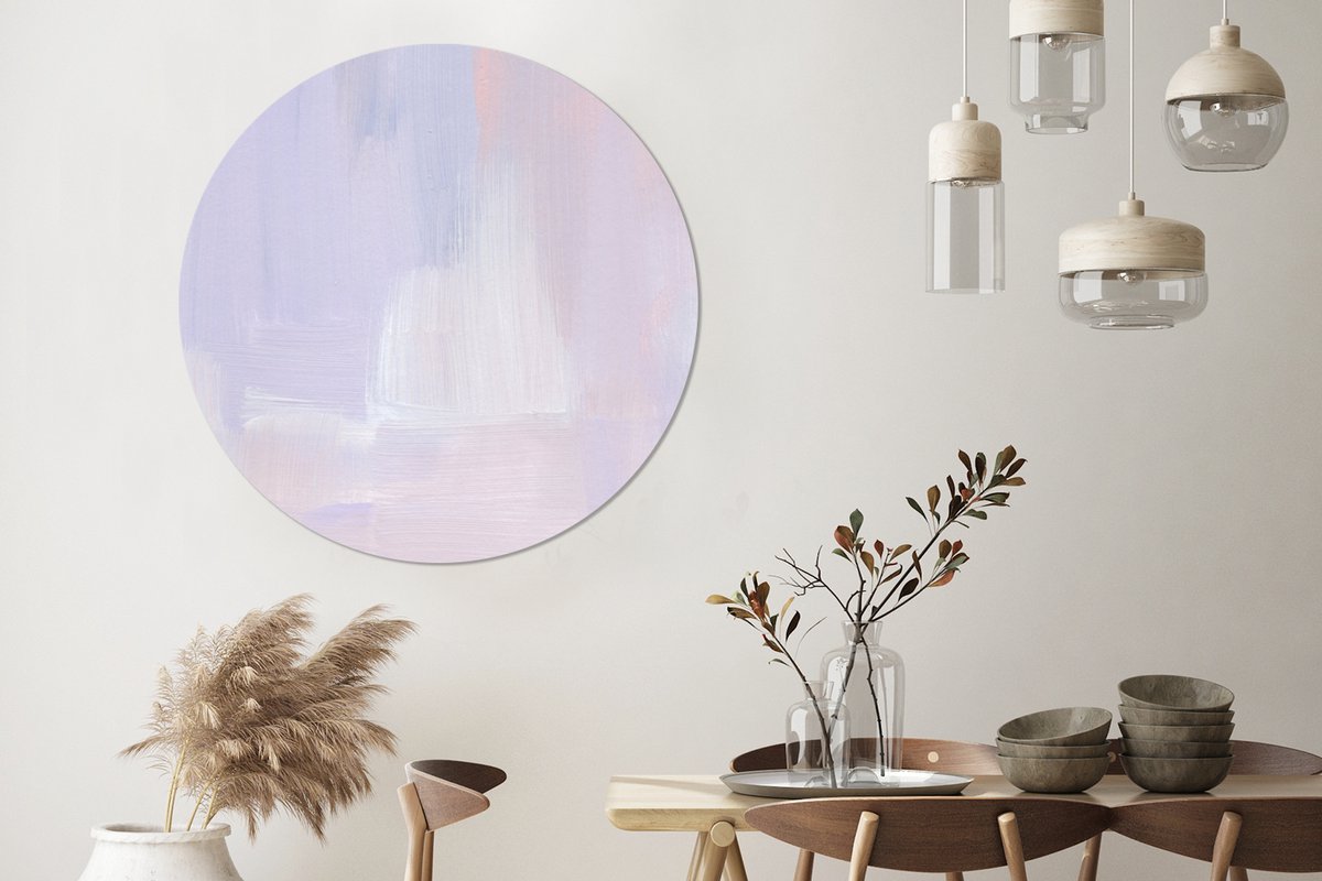WallCircle® Wandcirkel 120x120 cm - Muurcirkel Pastel - Verf - Design - Muurdecoratie woon