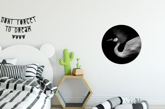 Muurcirkel - Dieren - Zwart wit - Wandcirkel - Ronde schilderijen - Wanddecoratie