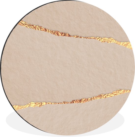WallCircle - Wandcirkel - Muurcirkel - Goud - Glitter - Abstract - Luxe - Aluminium - Dibond - ⌀ 90 cm - Binnen en Buiten