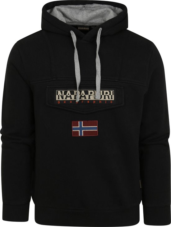 Napapijri - Burgee Sweater Zwart - Heren - Maat S - Modern-fit