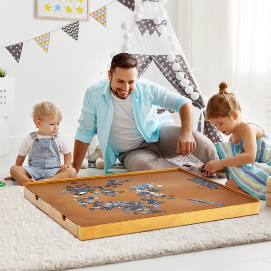 Puzzelplaat met lades - Gemakkelijk je puzzel opruimen - 90x67 cm - Hout