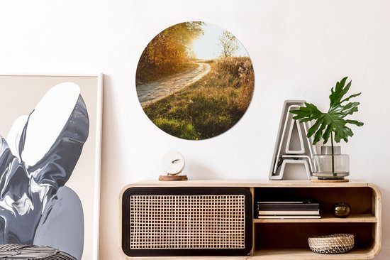 WallCircle - Wall Circle - Wall Circle Indoor - Chemin - Nature - Arbre - 60x60 cm - Décoration murale - Peintures Ronds