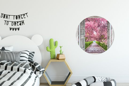 WallCircle - Wall Circle - Wall Circle Indoor - Sakura - See Through - Arbre - Fleur de Cerisier - 60x60 cm - Décoration murale - Peintures Ronds