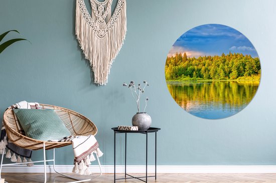 WallCircle - Wall Circle - Wall Circle Indoor - Water - Nature - Forêt - 90x90 cm - Décoration murale - Peintures Ronds