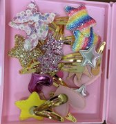 15 diverse haarspeldjes - Meisjes Toy -sterren-vlinders- hartjes- Roze, Wit, Blauw, Paars - Haarclips - Meisjes Haarsieraad - Haarspeld - Haaraccessoires -  Meisjes - Kinderen - Baby’s