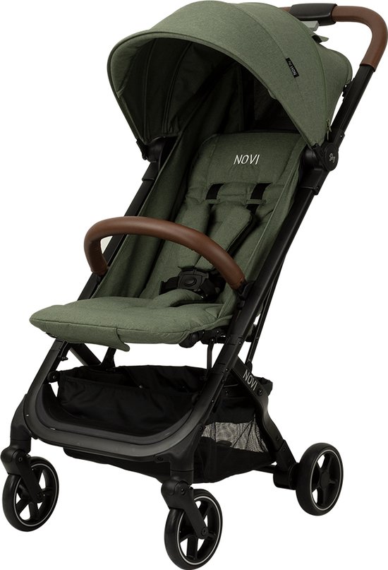 Novi Baby® Sky Buggy - Groen Melange - inklapbaar - inclusief regenhoes van Novi Baby® — afbeelding 4
