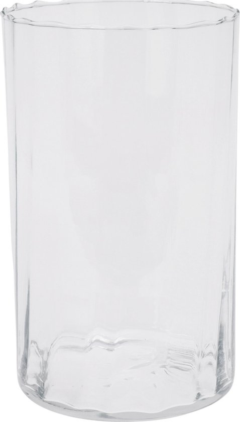 HS Collection - Bloemen vaas - glas - transparant - H22 cm