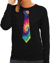 Bellatio Decorations Hippie thema verkleed sweater / trui tie dye stropdas - dames XL