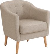 Knusse Eenzit - Canapé - TV-fauteuil met gestoffeerd zitkussen - 69x68,5x77cm - Beige