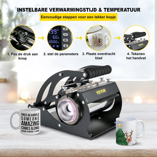 VEVOR Presse à Chaud pour Tasse 560 W Machine de Sublimation