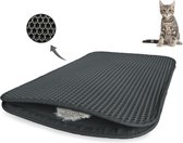 Kattenbakmat - 40 x 50 cm - Grijs - Uitloopmat Kat - kattenbakvulling - Opvang ruimte - Grit opvanger - Waterdicht - Eco-friendly - Incl. speeltje