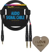 Boston audio signaalkabel - Mini Jack naar 2x mono Jack Met Specter Sleutelhanger