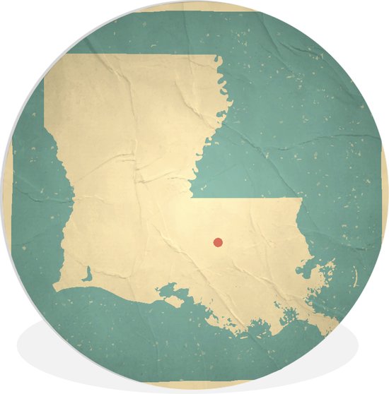WallCircle - Wandcirkel ⌀ 150 - Een illustratie van Louisiana met de stad Baton Rouge - Ronde schilderijen woonkamer - Wandbord rond - Muurdecoratie cirkel - Kamer decoratie binnen - Wanddecoratie muurcirkel - Woonaccessoires