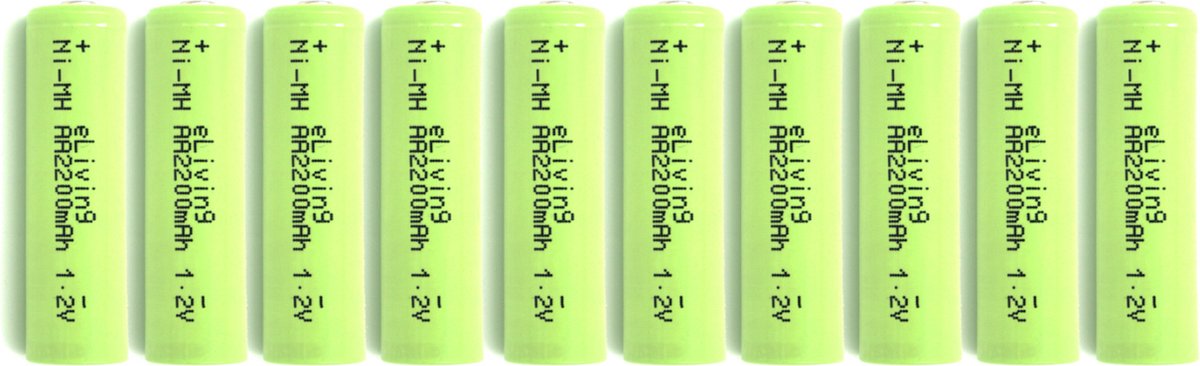 eLiving - Oplaadbare AA Batterijen. Grote Capaciteit, 2200mAh HR6
