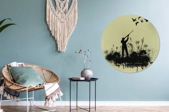 Une illustration d'une chasse aux canards Cercle mural aluminium ⌀ 90 cm - impression photo sur cercle mural / cercle vivant / cercle de jardin (décoration murale)