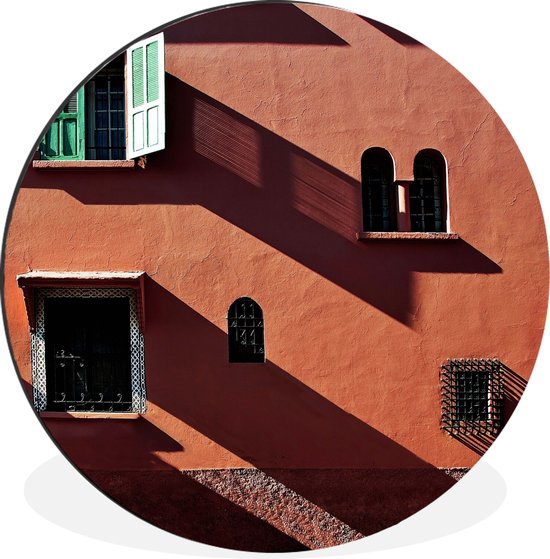 WallCircle - Wandcirkel - Muurcirkel - Muren - Rood - Marrakesh - Aluminium - Dibond - ⌀ 60 cm - Binnen en Buiten