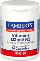 Lamberts Vitamine D3 2000 IE en K2 90 mcg - 90 capsules - Vitamine D en K preparaat