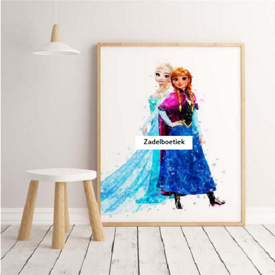 Deurposter Frozen Anna Elsa deursticker poster sticker