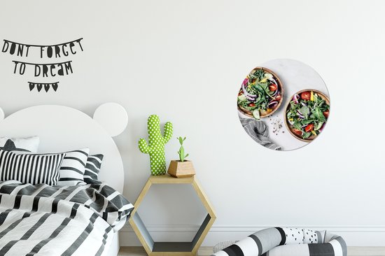 Cercle mural Two Fresh Salads aluminium ⌀ 30 cm - impression photo sur cercle mural / cercle vivant / cercle jardin (décoration murale)