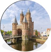 Porte d'Amsterdam aux Canaux Cercle mural aluminium ⌀ 90 cm - impression photo sur cercle mural / cercle vivant / cercle jardin (décoration murale)