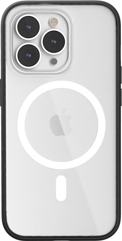Woodcessories Clear Case Bio MagSafe - geschikt voor iPhone 14 Pro Max - gemaakt van bio-materialen - geschikt voor MagSafe en draadloos laden - Black-clear