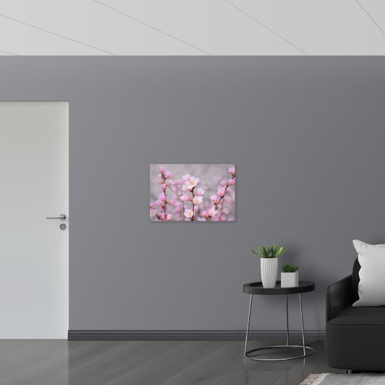 WallClassics - Poster (Matte) - Petite Bloem de Sakura Rose - 75x50 cm Photo sur Papier Poster avec un aspect Mat