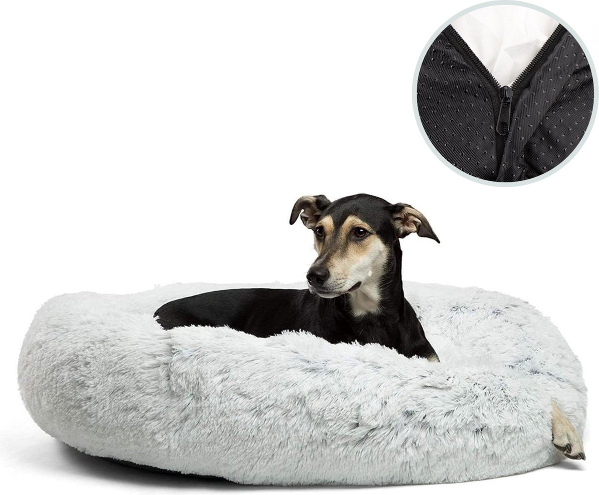 Deluxe Grote Hond Bed Wasbaar Ronde Kussen Huisdier Voor En Extra Honden Pluche Warme Bank Slaapmat Mand 120cm Beige 651854427