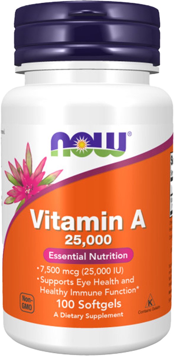 NOW Foods Vitamin A 25,000 - 100 Softgels