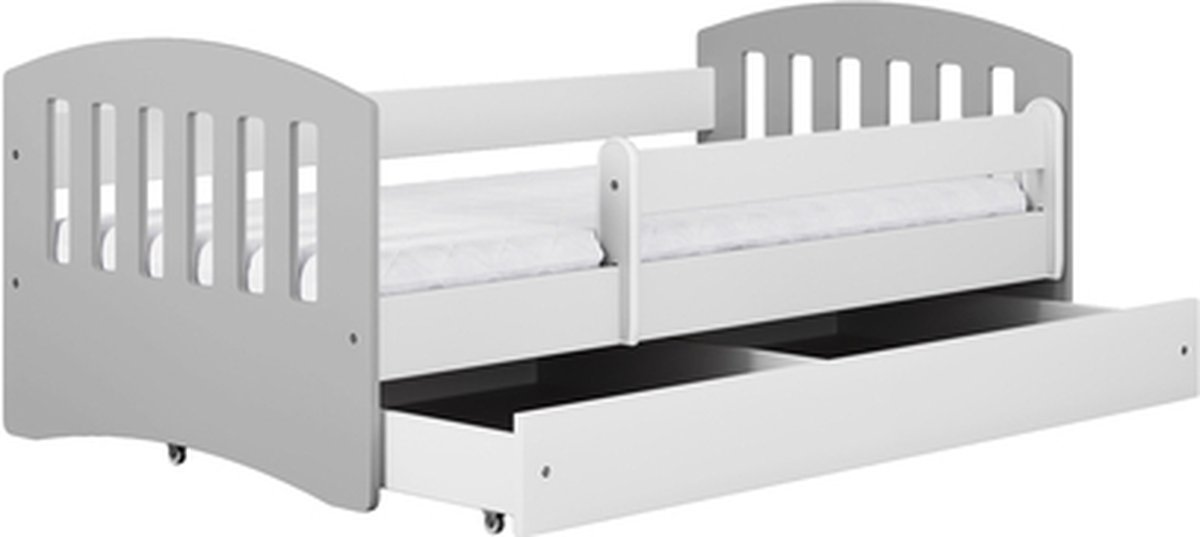 Bed classic 1 mix grijs met lade zonder matras 140/80
