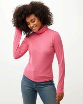 Basic Lange Mouwen Turtle Neck Tee Dames - Roze - Maat XS