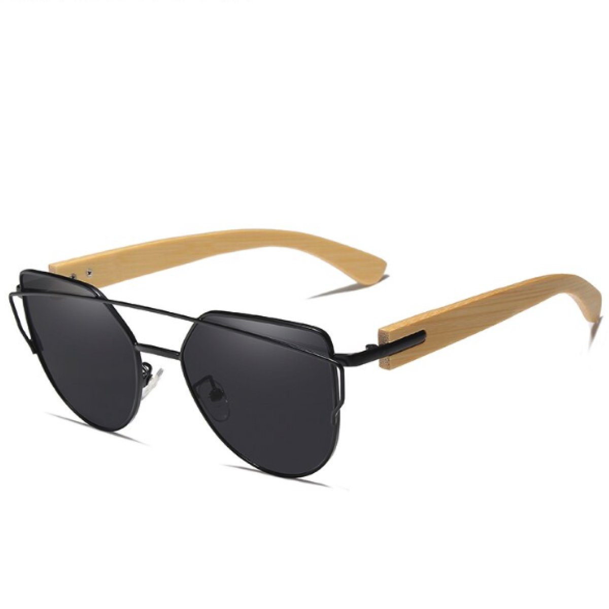 Kingseven Cat Eye Zonnebril - UV400 - Gepolariseerd - Bamboo - Bruin - Blackstar - Z1006