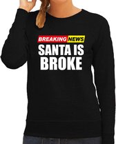 Bellatio Decorations foute humor Kersttrui breaking news broke Kerst - sweater - zwart - dames XS