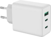 Accezz USB C Oplader met Fast Charge GaN technologie - 65W - 3 apparaten tegelijk laden - Snellader Samsung / Apple iPhone, iPad, Tablets en Laptops - Wit