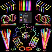 Partizzle 300-delig Glow in the Dark Sticks Pakket - Glowsticks - Breekstaafjes - Neon Party - Verjaardag Feest Versiering - 8 Kleuren