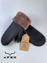 Apex Gloves Leren Dames Handschoenen  - Premium kwaliteit %100 Schapenleer - Donker Blauw - Winter - Extra warm - Maat S