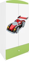 Kocot Kids - Kledingkast babydreams groen raceauto - Halfhoge kast - Groen