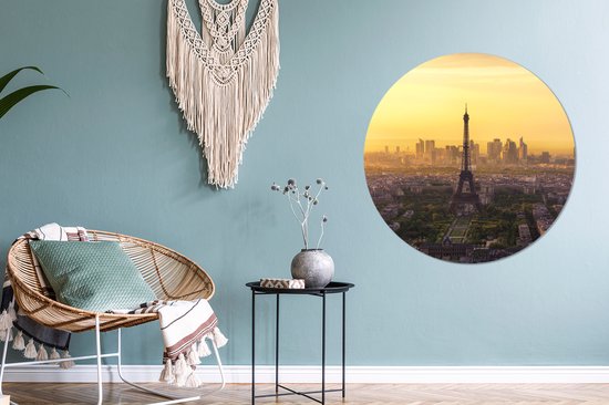 La Tour Eiffel au milieu de Paris Cercle mural aluminium