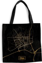Sac bandoulière - Sac de plage - Shopper City map - Oss - Or - Zwart - 40x40 cm - Sac coton