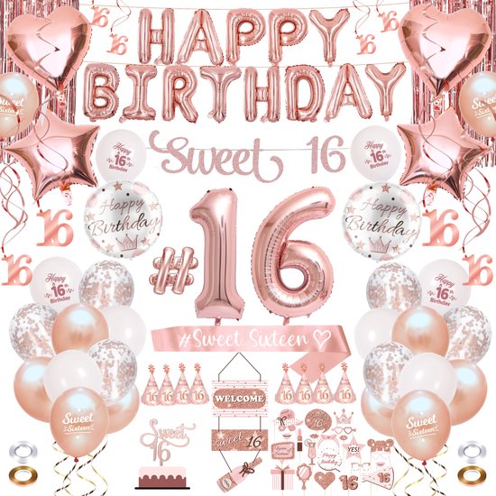 Partizzle Sweet 16 Jaar Verjaardag Party Versiering Set - Happy Birthday  Sixteen -... | bol.com