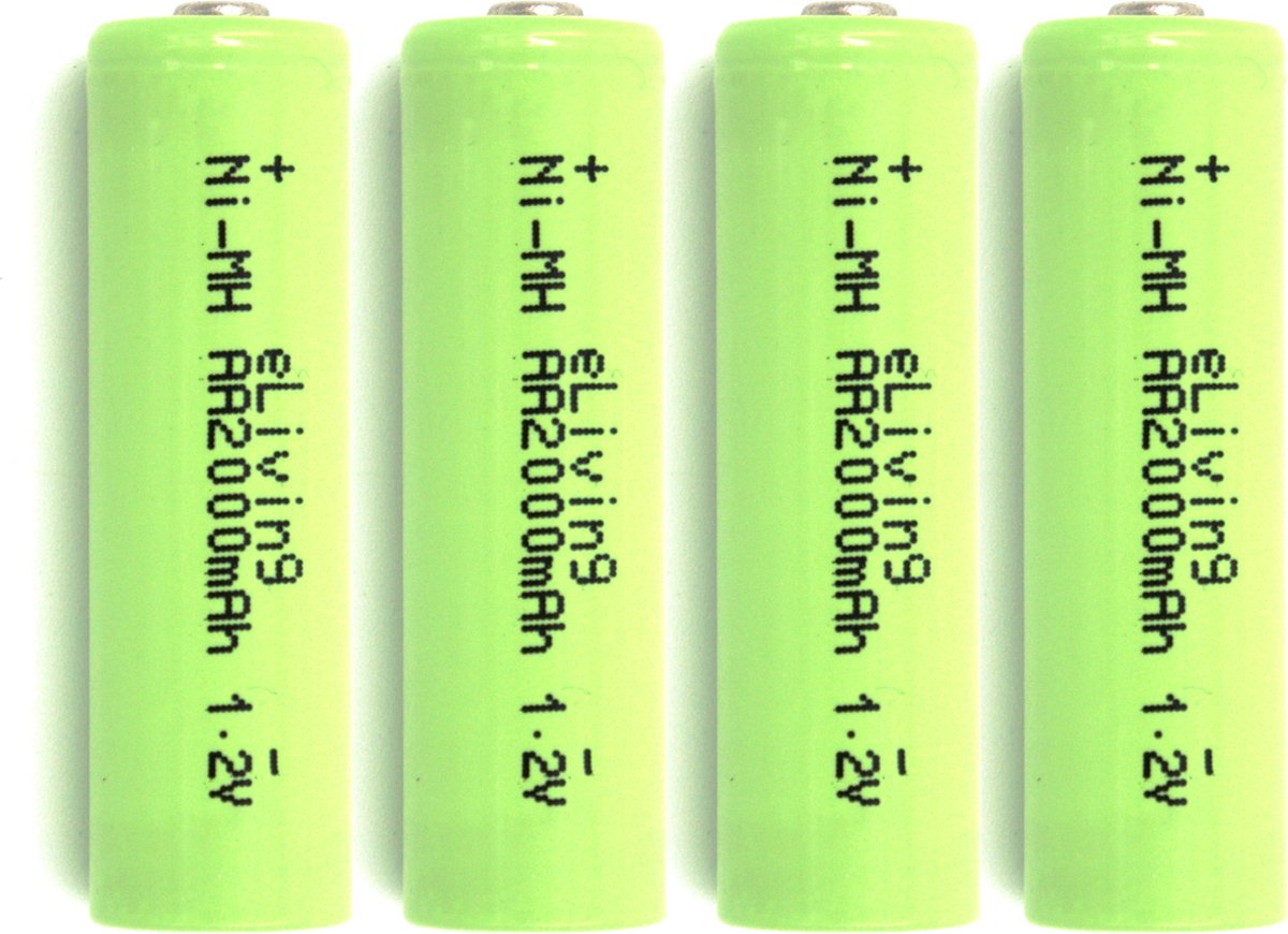 eLiving - Oplaadbare AA Batterijen. 2000mAh 1.2V NiMH HR6. 4 stuks