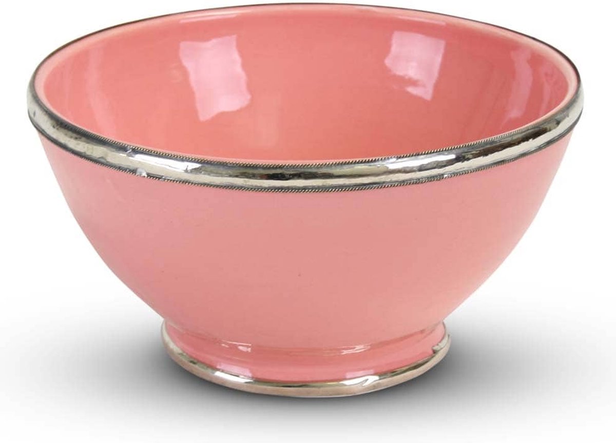 Safaary - Marokkaanse Kom Roze met Metaal Ø 20 x 10cm